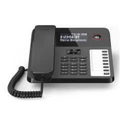 GIGASET DESK 600 schwarz schnurgebundenes Tisch- und Wandtelefon LC-Display 7 Direktwahltasten Telefonbuch Hrgertekom...