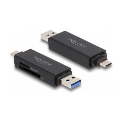 Delock Card Reader SuperSpeed USB 5 Gbps USB Type-CTM Typ-A für SD und Micro SD Speicherkarten