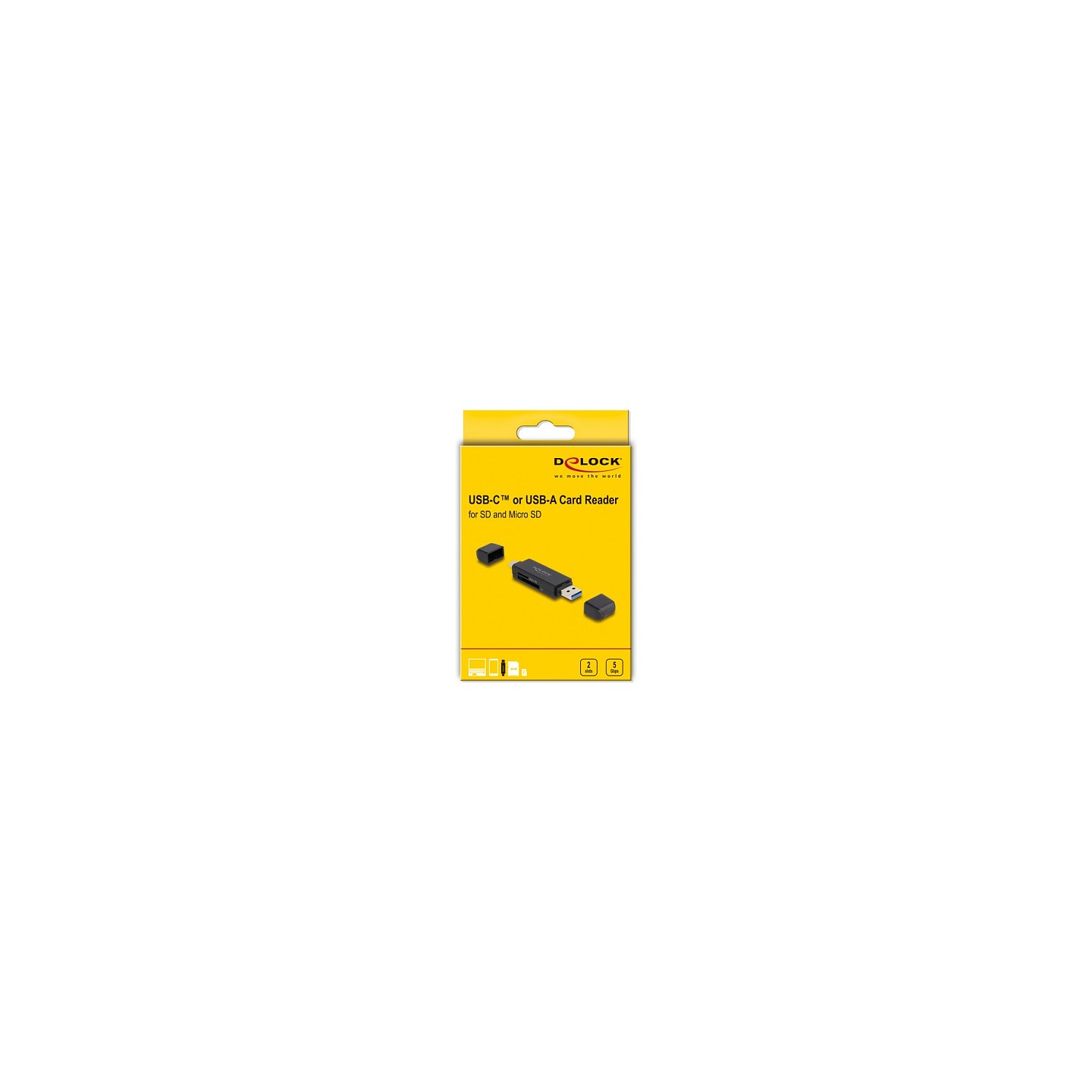 Delock Card Reader SuperSpeed USB 5 Gbps USB Type-CTM Typ-A für SD und Micro SD Speicherkarten