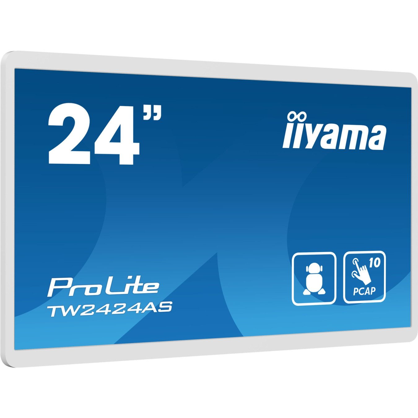 iiyama TW2424AS-W1 - 23.8-inch FHD IPS PCAP Touch Monitor, Android 12, RK3399 1.8GHz, 4GB RAM, 32GB, Black