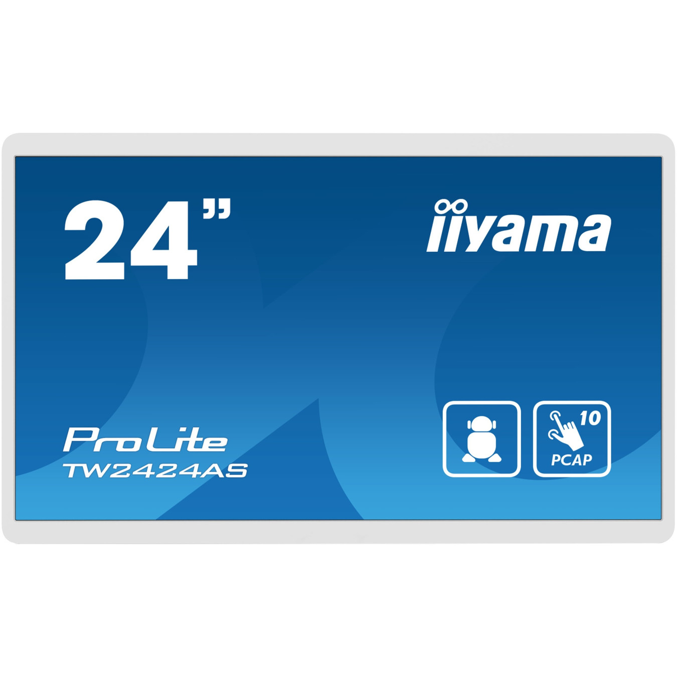 iiyama TW2424AS-W1 - 23.8-inch FHD IPS PCAP Touch Monitor, Android 12, RK3399 1.8GHz, 4GB RAM, 32GB, Black