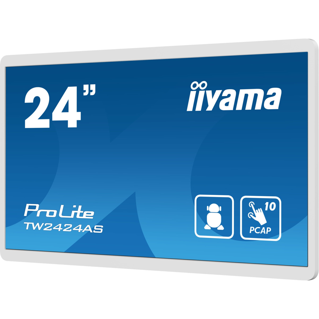 iiyama TW2424AS-W1 - 23.8-inch FHD IPS PCAP Touch Monitor, Android 12, RK3399 1.8GHz, 4GB RAM, 32GB, Black