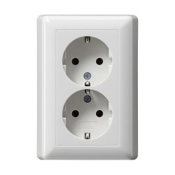 GIRA 078003 Doppel-SCHUKO-Steckdose Standard 55 reinweiß — Buy in Cyprus with Fast Delivery