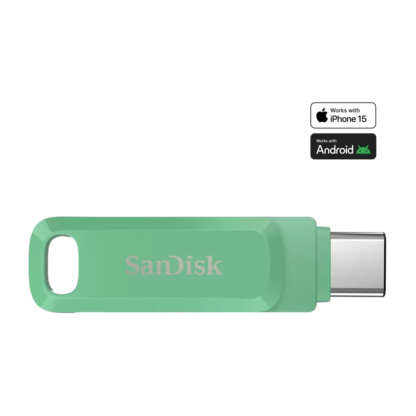 SanDisk Ultra Dual Drive Go - 1TB USB Type-C Flash Drive - Green, USB 3.2 Gen1, 400MB/s, Swivel