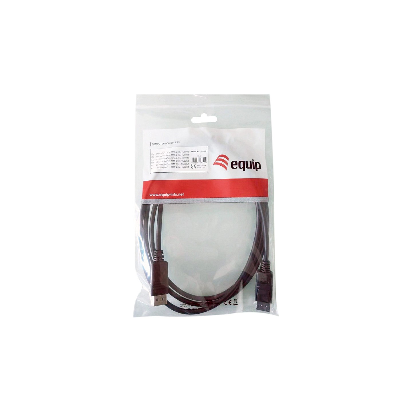 Equip DisplayPort 1.2 St St10.00m 4K 60Hz komp.HDCP schwarz — Buy in Cyprus with Fast Delivery