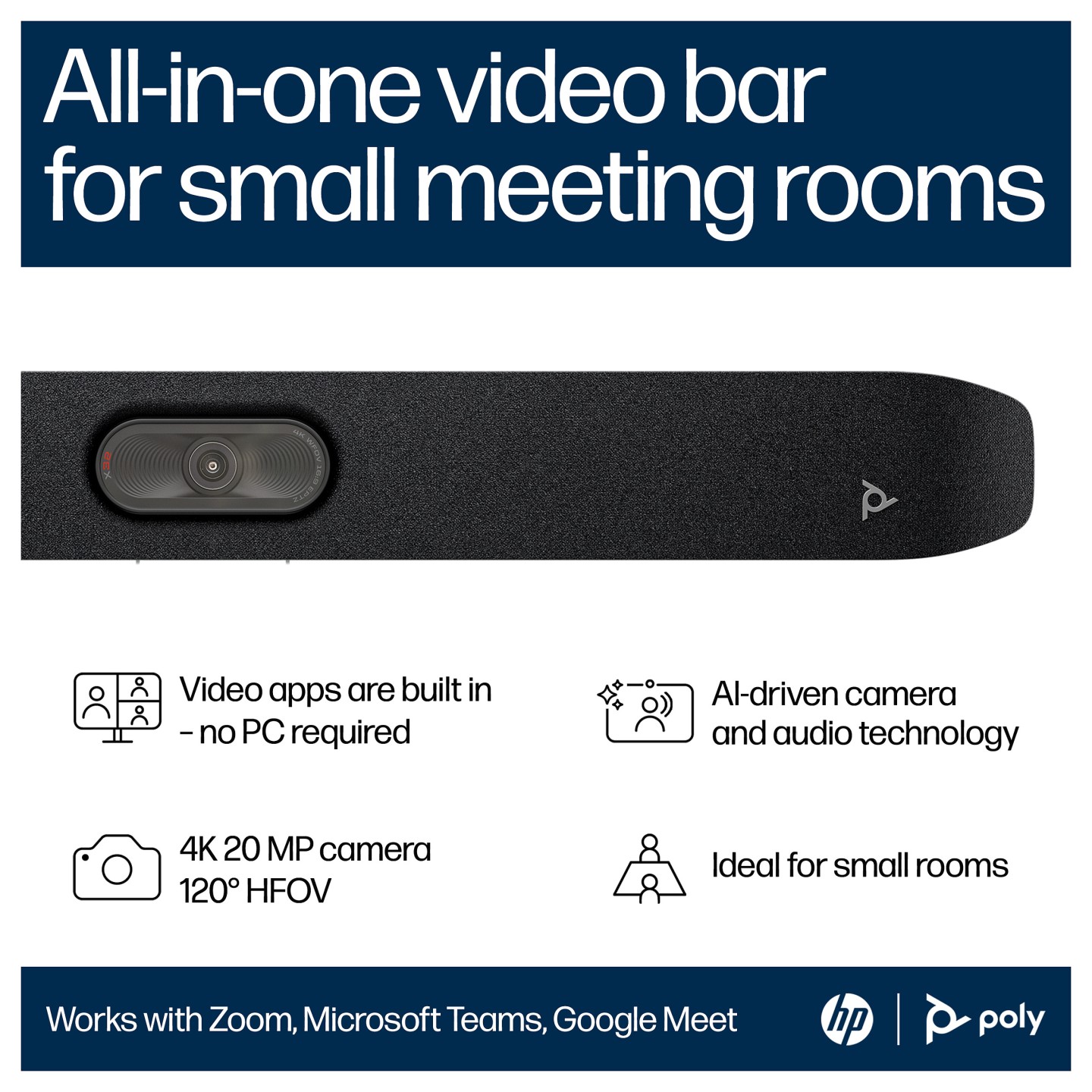 Poly Studio X32 All-In-One Video Bar No Radio — Buy in Cyprus with Fast Delivery