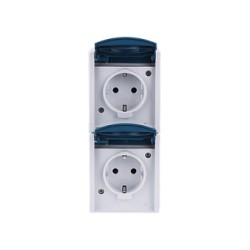 BUSCH JAEGER BJ 20-02EW-53 Steckdose m.Klappdeckel senkrecht 2f ocean IP44 grau blau — Buy in Cyprus with Fast Delivery