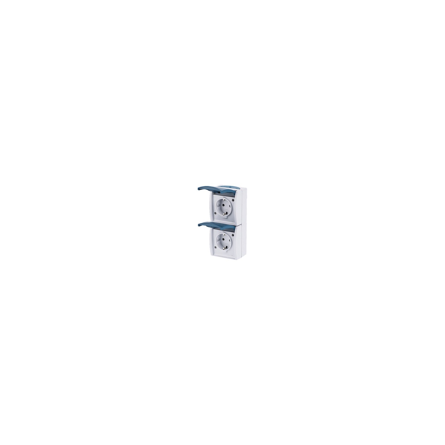 BUSCH JAEGER BJ 20-02EW-53 Steckdose m.Klappdeckel senkrecht 2f ocean IP44 grau blau — Buy in Cyprus with Fast Delivery