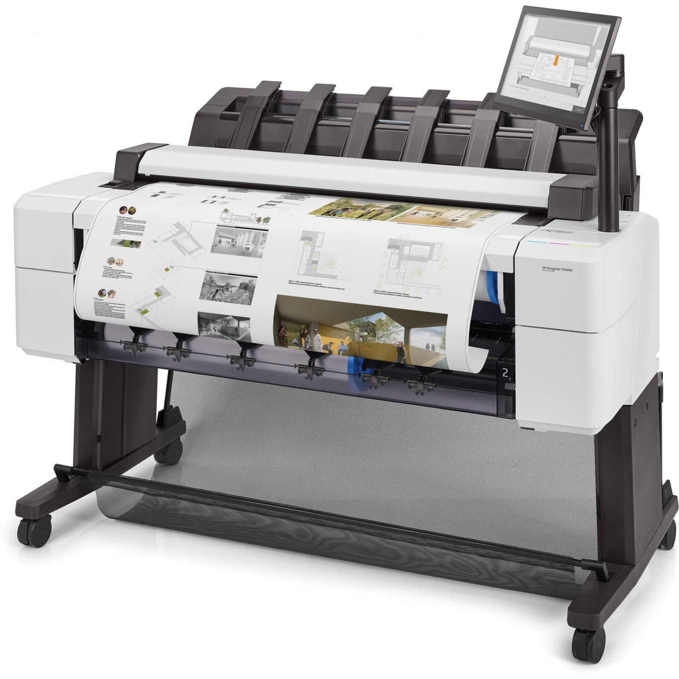 HP DesignJet T2600dr - 36-inch PostScript Color MFP - 128GB Memory, 500GB HDD, Thermal Inkjet, White