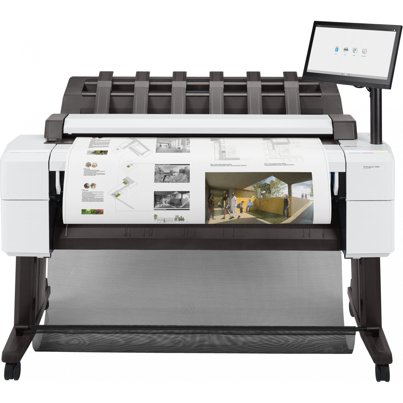 HP DesignJet T2600dr - 36-inch PostScript Color MFP - 128GB Memory, 500GB HDD, Thermal Inkjet, White