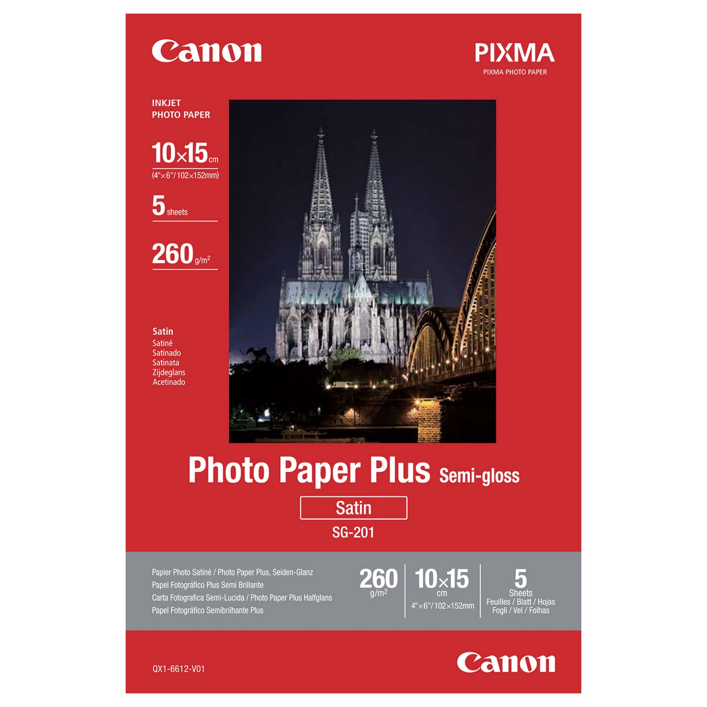 Canon SG-201 Fotopapier Plus seidenglanz 100x150mm 260 g m2 - 5 Blatt — Buy in Cyprus with Fast Delivery