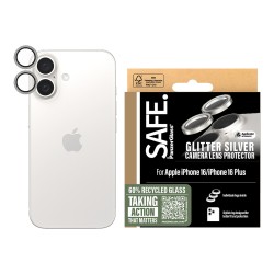 SAFE Camera Protector Glitter Silver iPhone 16 16 Plus — Buy in Cyprus with Fast Delivery