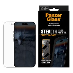 PanzerGlass Stealth Screen Protector w. Black Frame iPhone 17 Air Ultra-Wide Fit w. Fastfit in-a-box