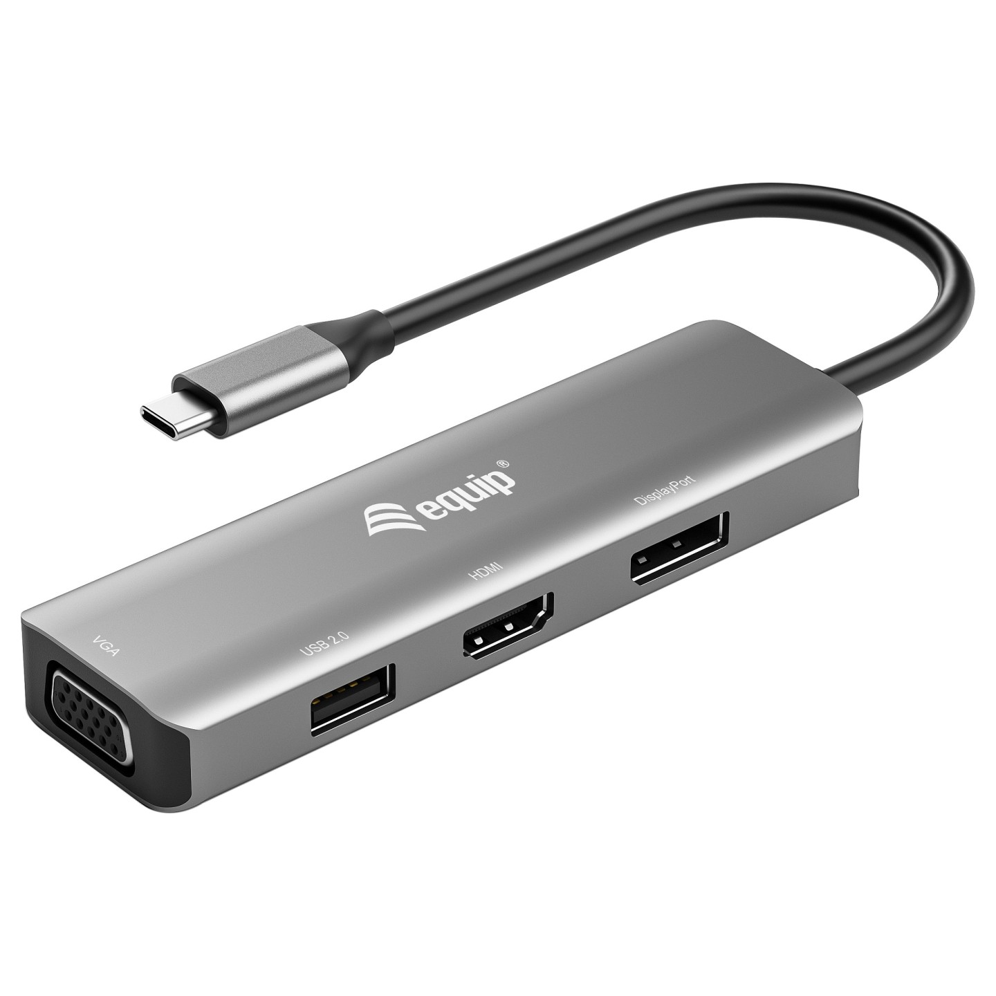 Equip Adapter USB-C - to HDMI DisplayPort VGA 4K 1080P 60Hz gr — Buy in Cyprus with Fast Delivery
