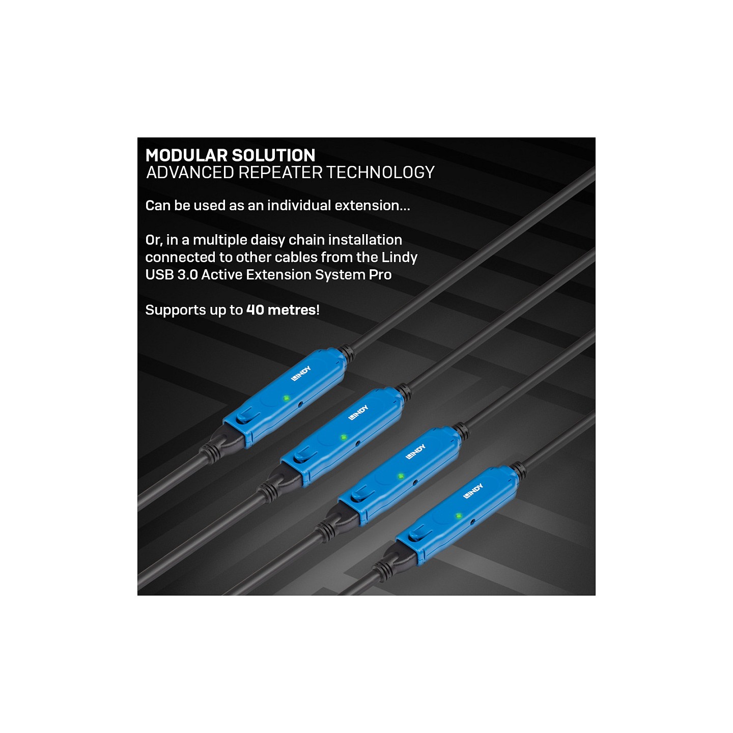 LINDY USB 3.0 Aktiv-Verlängerung Typ A A Pro M F 8m — Buy in Cyprus with Fast Delivery