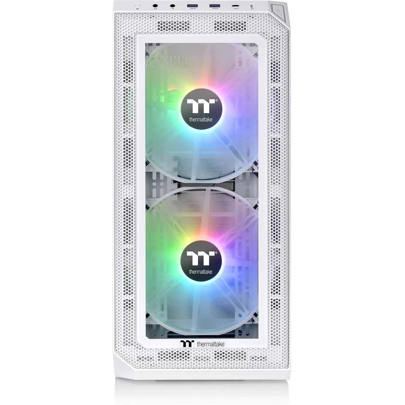 Thermaltake View 300 MX - Mid Tower PC Case - Snow White, Tempered Glass, ARGB Fans, E-ATX/ATX/mATX/Mini-ITX