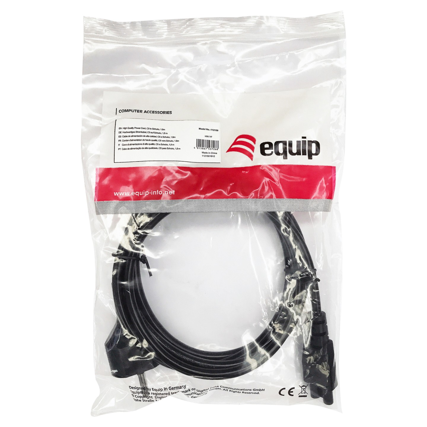 Equip Stromkabel CEE 7 7 - to C5 St Bu schwarz 1.80m PVC Polybeutel — Buy in Cyprus with Fast Delivery