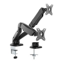 VALUE Dual LCD-Arm. Tischmontage. Gasfeder. 5 Gelenke. 12-27 Zoll. bis 2x 6.5 kg. schwarz — Buy in Cyprus with Fast Delivery
