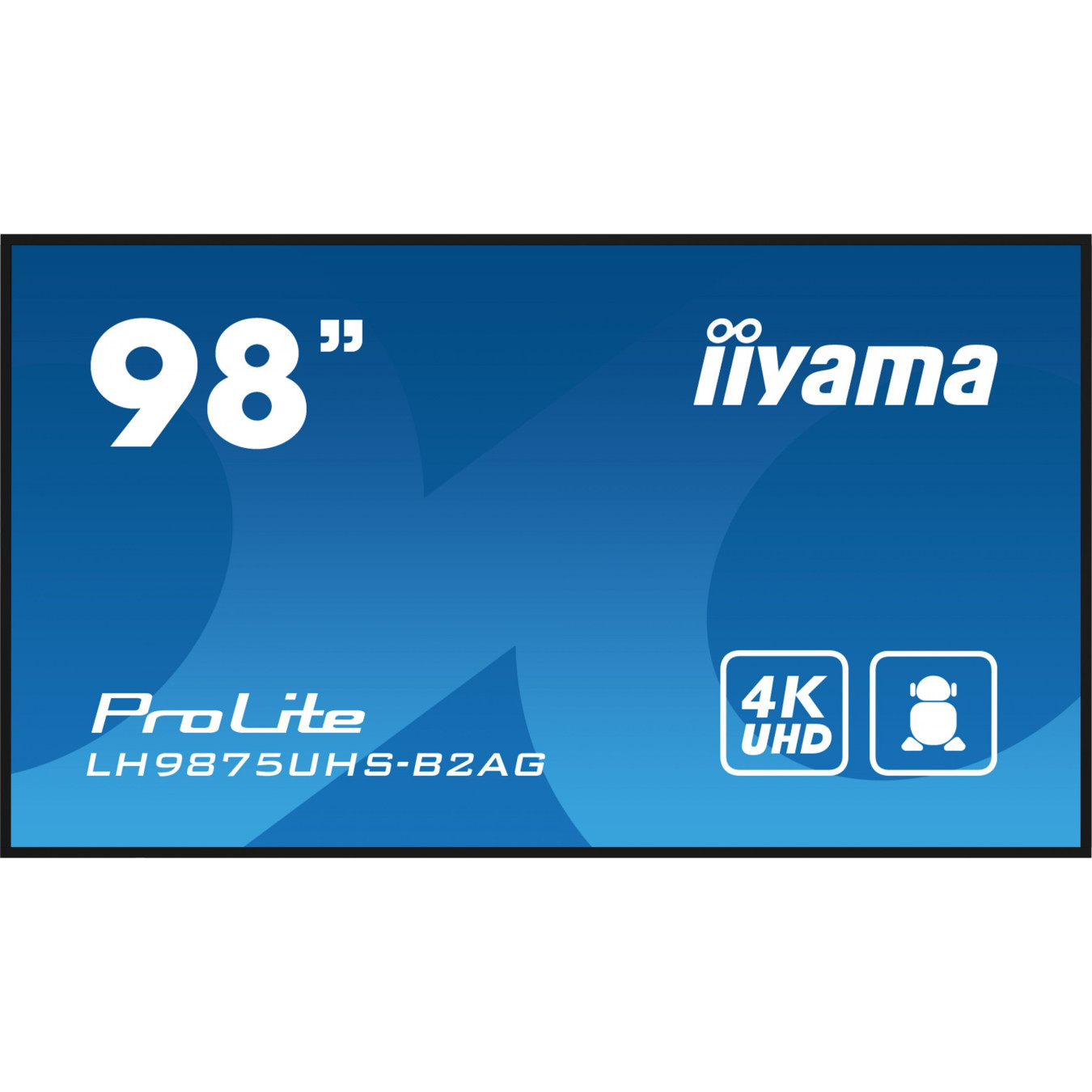 iiyama LH9875UHS-B2AG - 98" (97.5") 4K UHD Digital Signage Display, IPS, Android 11, 32GB/4GB, 3xHDMI+DP+DVI, Black