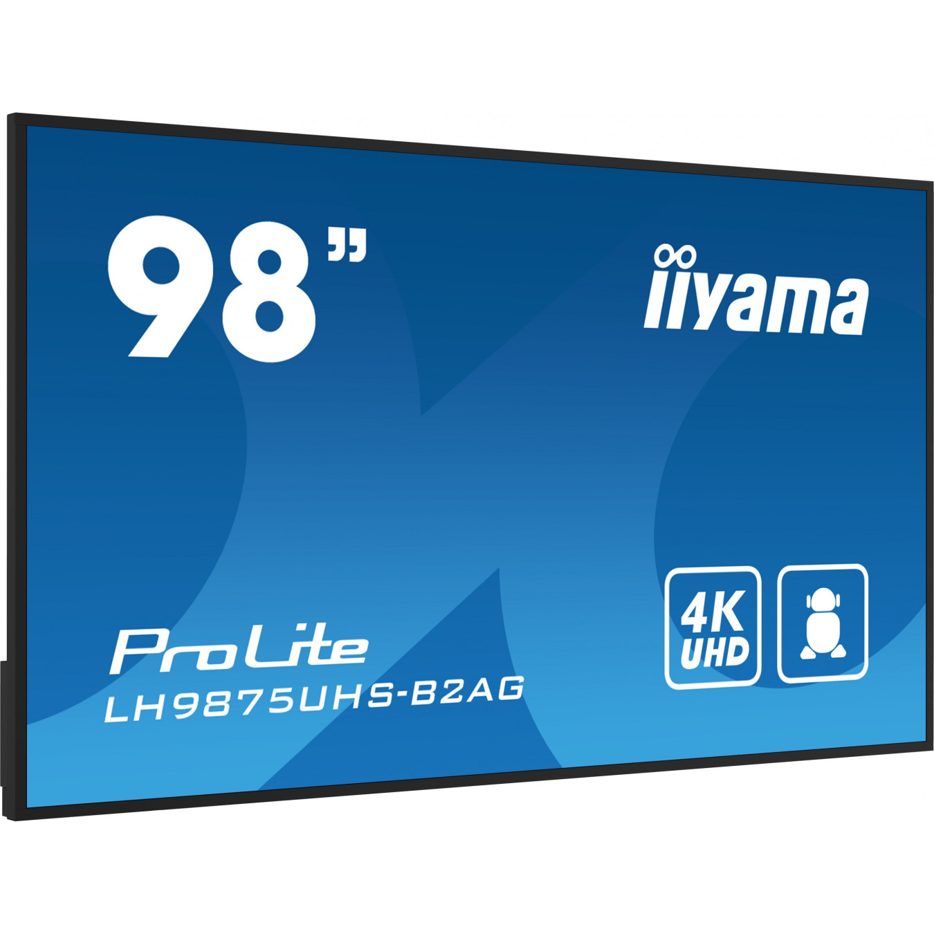 iiyama LH9875UHS-B2AG - 98" (97.5") 4K UHD Digital Signage Display, IPS, Android 11, 32GB/4GB, 3xHDMI+DP+DVI, Black