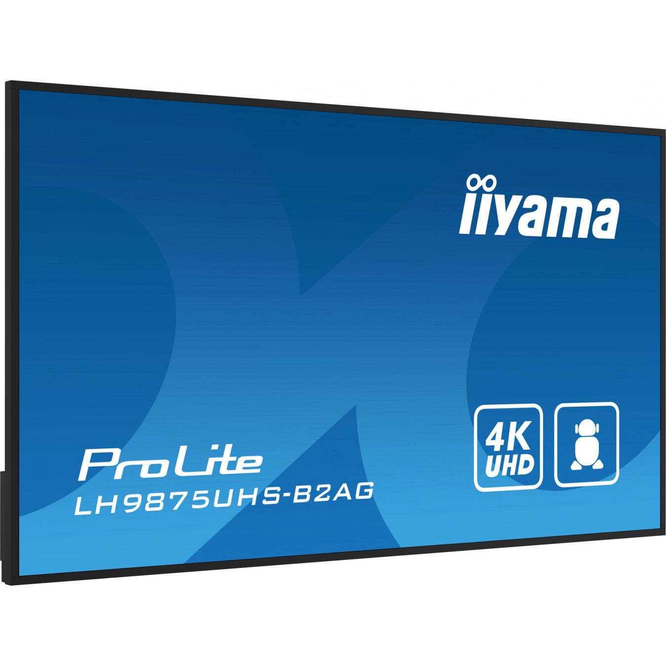iiyama LH9875UHS-B2AG - 98" (97.5") 4K UHD Digital Signage Display, IPS, Android 11, 32GB/4GB, 3xHDMI+DP+DVI, Black