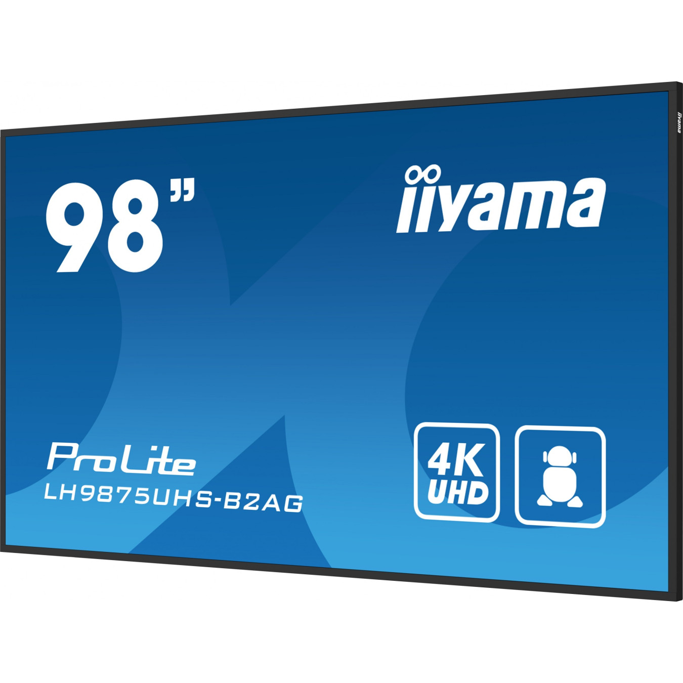 iiyama LH9875UHS-B2AG - 98" (97.5") 4K UHD Digital Signage Display, IPS, Android 11, 32GB/4GB, 3xHDMI+DP+DVI, Black