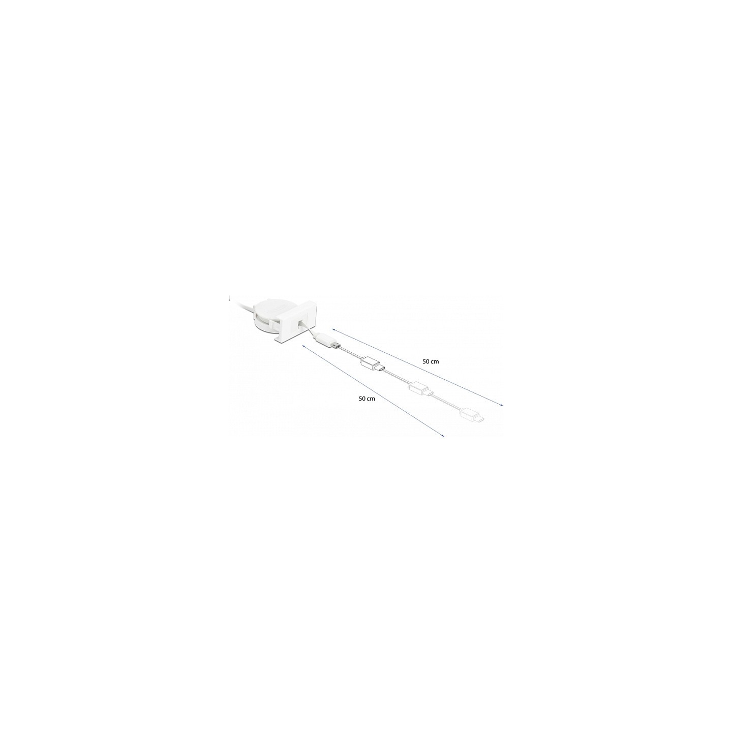 DELOCK Easy 45 Modul USB 2.0 Ausrollkabel USB Typ-A zu EASY-USB Typ Micro-B weiss — Buy in Cyprus with Fast Delivery