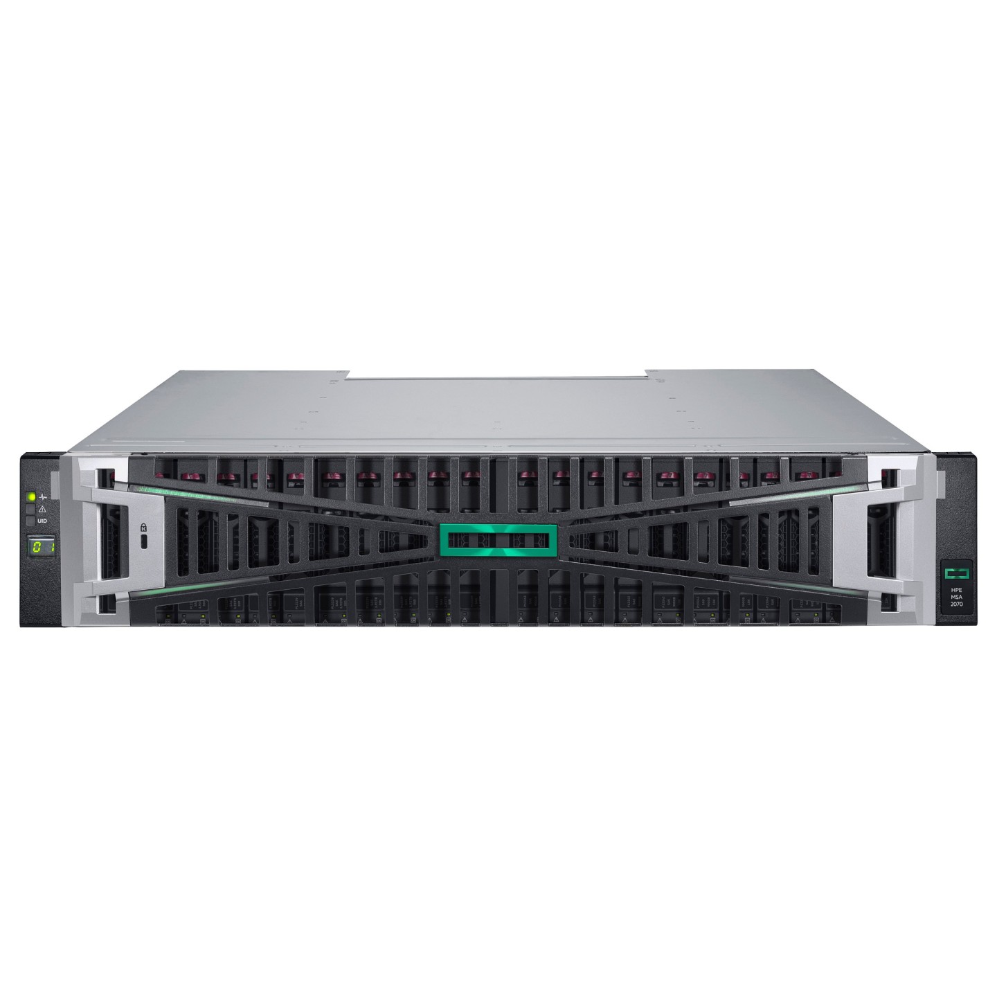 MSA 2070 SFF 2x10 25GbE iSCSI 4-port Cntrl 12x3.84TB SSD 4x10Gb iSCSI XCVR 46TB Storage Array
