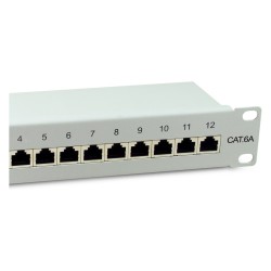 Equip Patchpanel 12x RJ45 Cat6A 10' FTP 1HE Premium hellgrau — Buy in Cyprus with Fast Delivery