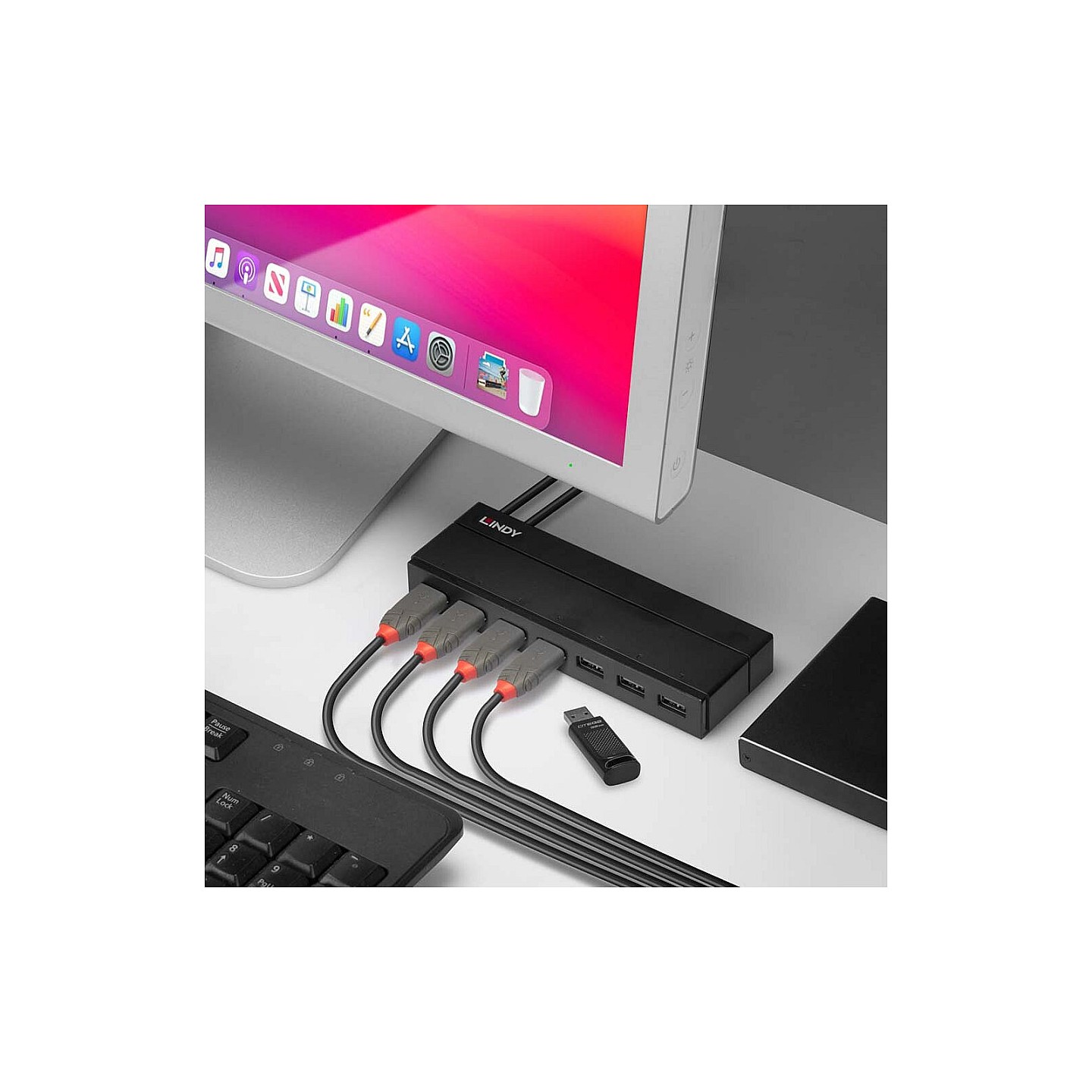 LINDY USB 3.1 3.0 Hub 7 Port mit Ladefunktion — Buy in Cyprus with Fast Delivery