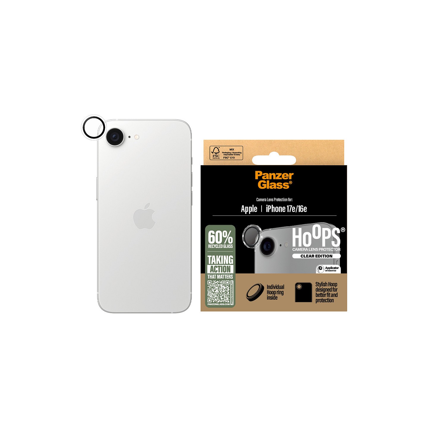 PanzerGlass Hoops Camera Protector. clear iPhone 16e — Buy in Cyprus with Fast Delivery