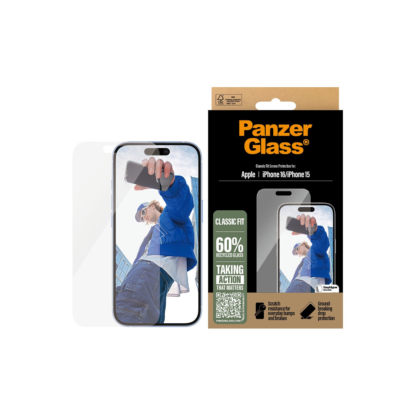 PanzerGlass iPhone 16 Classic Fit — Buy in Cyprus with Fast Delivery