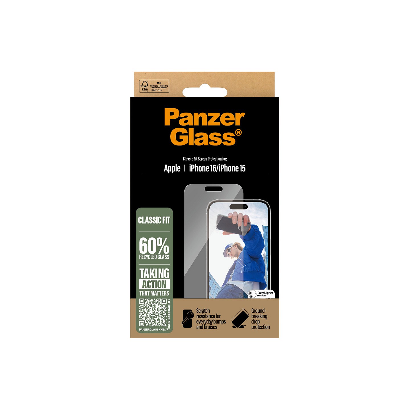 PanzerGlass iPhone 16 Classic Fit — Buy in Cyprus with Fast Delivery