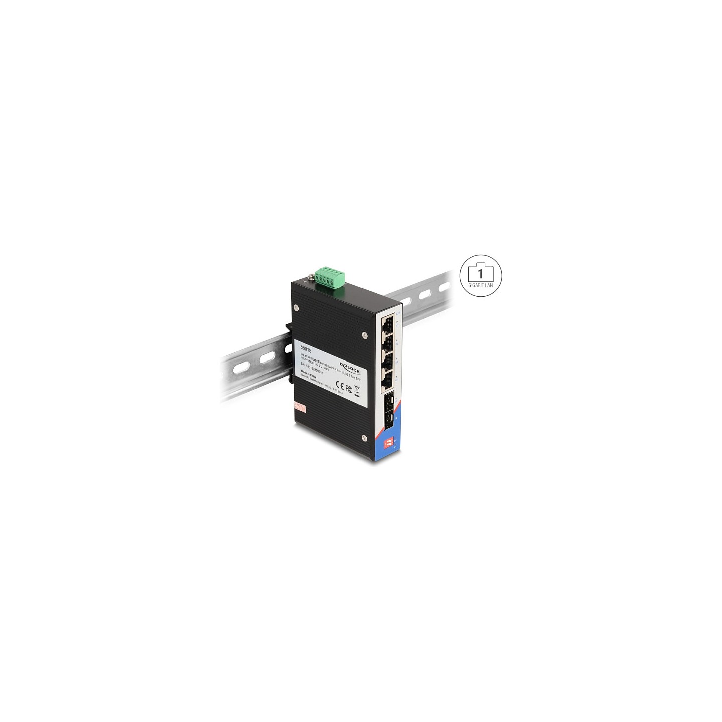 Industrie Gigabit Ethernet Switch 4 Port RJ45 2 Port SFP für Hutschiene — Buy in Cyprus with Fast Delivery