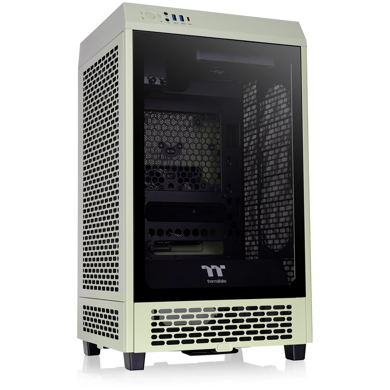 Thermaltake Tower 200 TG - Mini-ITX PC Case, Tempered Glass, Green, Fits 380mm GPU — Buy in Cyprus with Fast Delivery