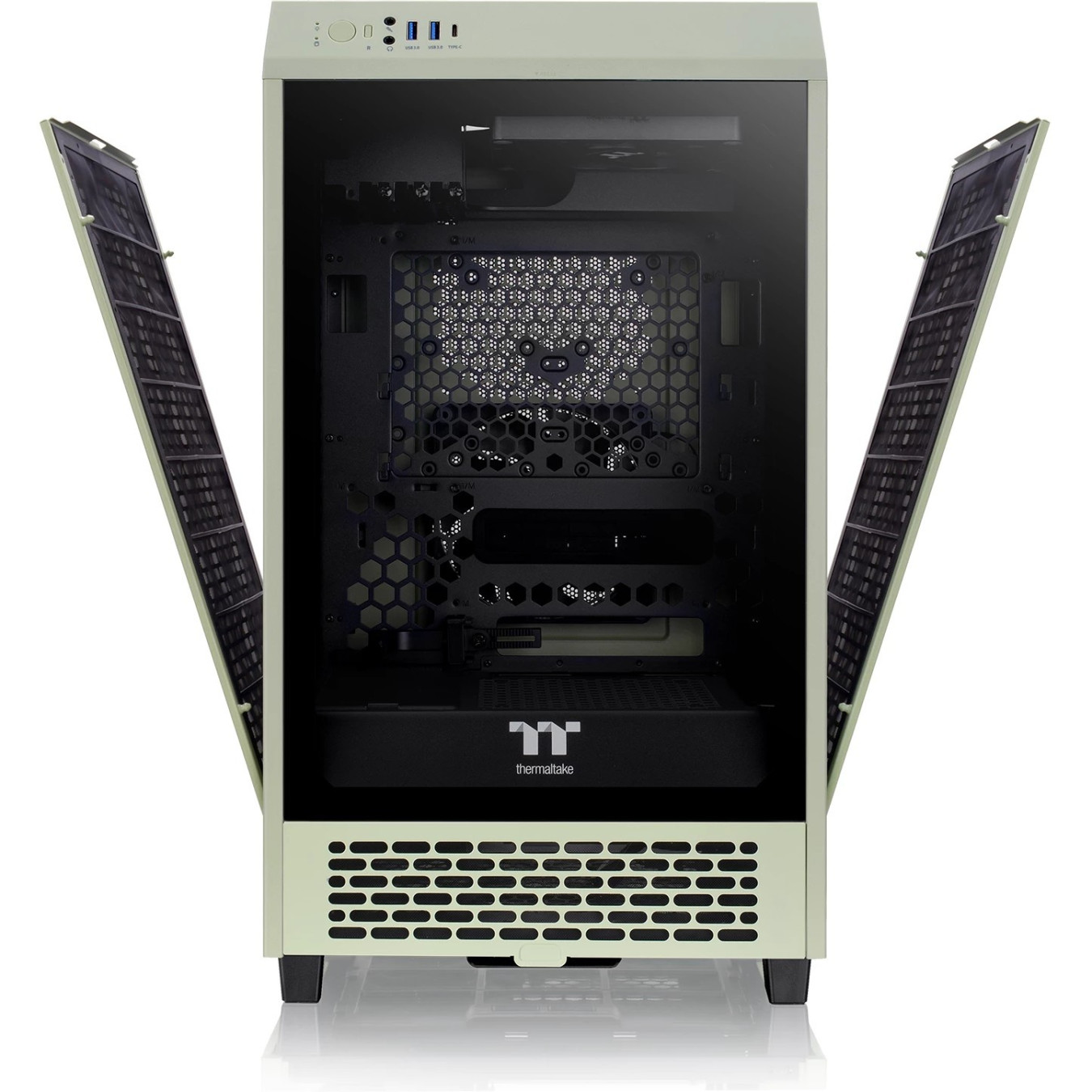 Thermaltake Tower 200 TG - Mini-ITX PC Case, Tempered Glass, Green, Fits 380mm GPU — Buy in Cyprus with Fast Delivery
