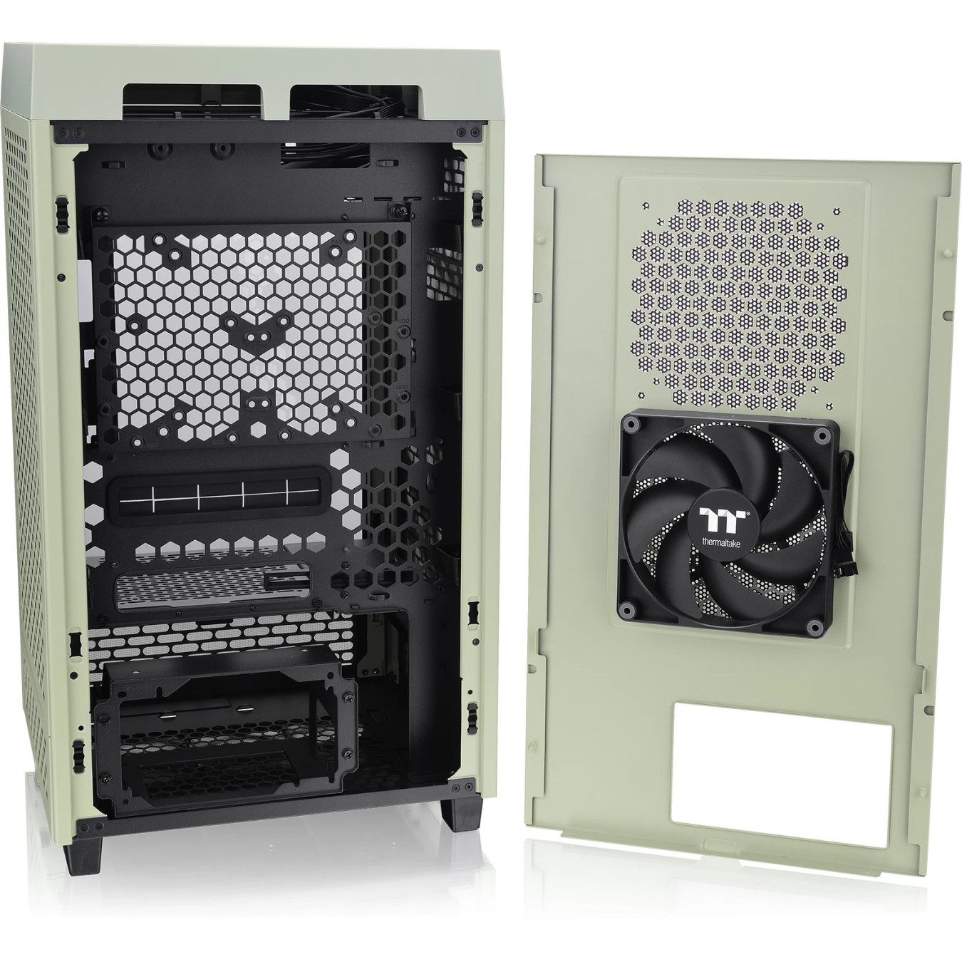 Thermaltake Tower 200 TG - Mini-ITX PC Case, Tempered Glass, Green, Fits 380mm GPU — Buy in Cyprus with Fast Delivery