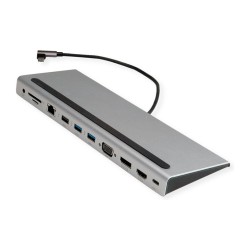 VALUE USB 3.2 Gen 2 Typ C Multiport Docking Station. 4K HDMI DP. VGA. USB. Card Reader. PD. LAN. Audio