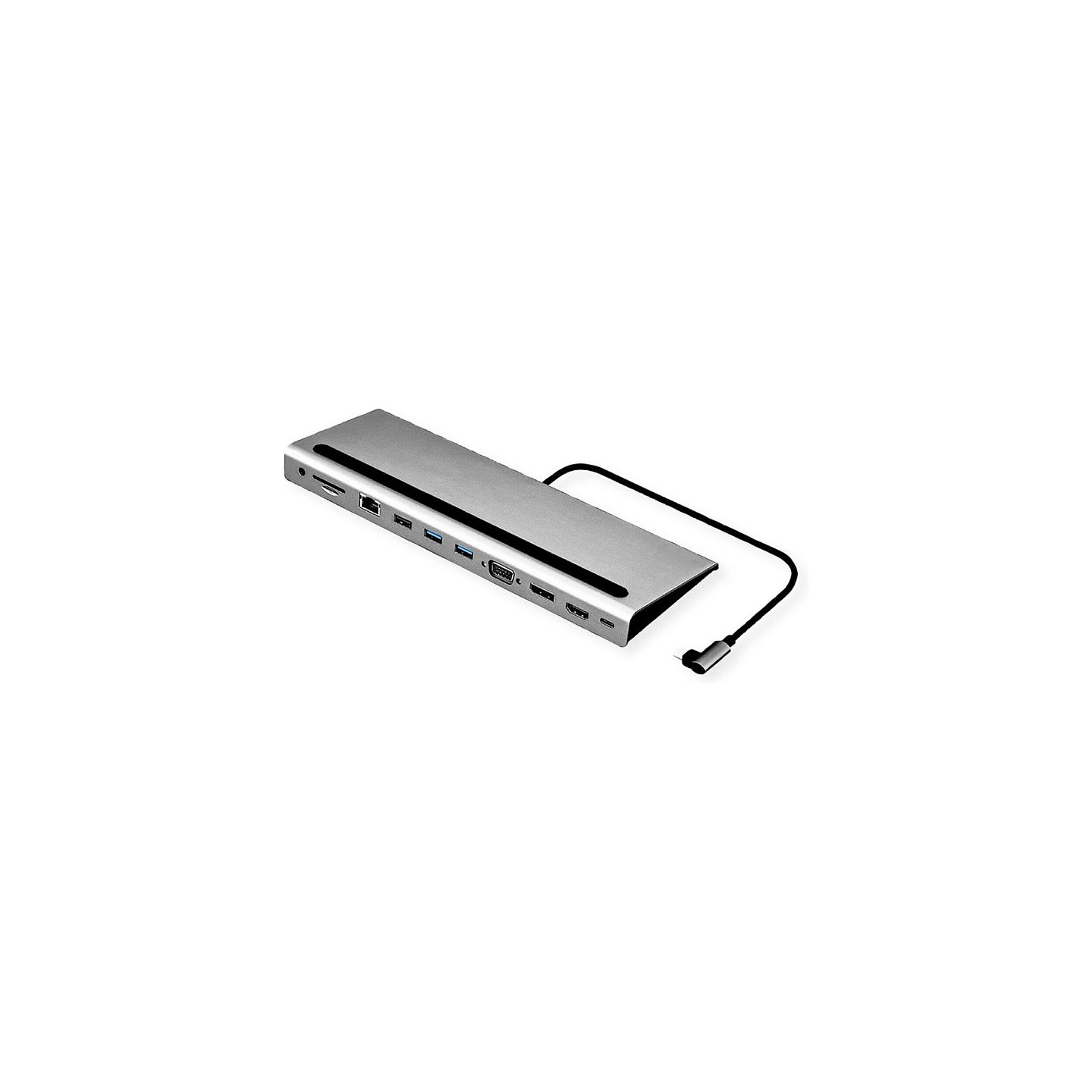 VALUE USB 3.2 Gen 2 Typ C Multiport Docking Station. 4K HDMI DP. VGA. USB. Card Reader. PD. LAN. Audio