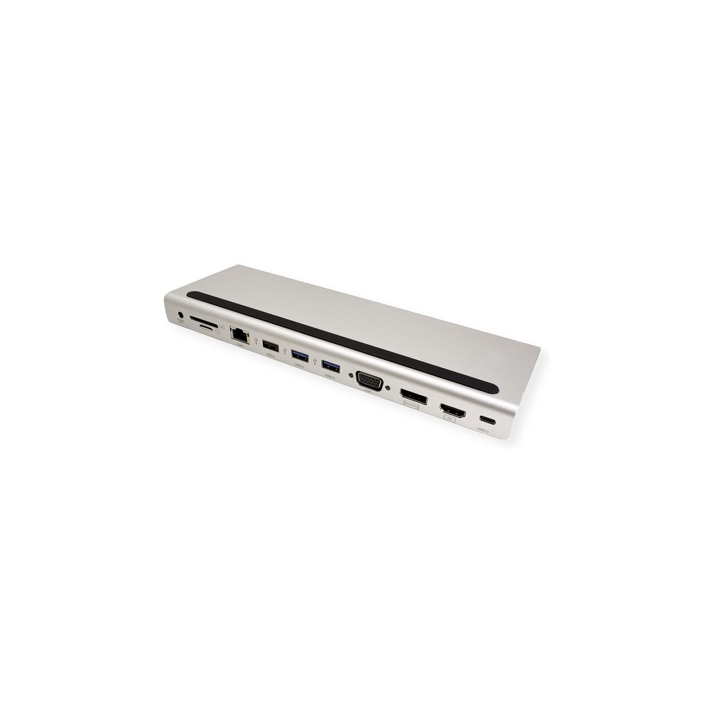 VALUE USB 3.2 Gen 2 Typ C Multiport Docking Station. 4K HDMI DP. VGA. USB. Card Reader. PD. LAN. Audio