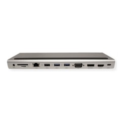 VALUE USB 3.2 Gen 2 Typ C Multiport Docking Station. 4K HDMI DP. VGA. USB. Card Reader. PD. LAN. Audio
