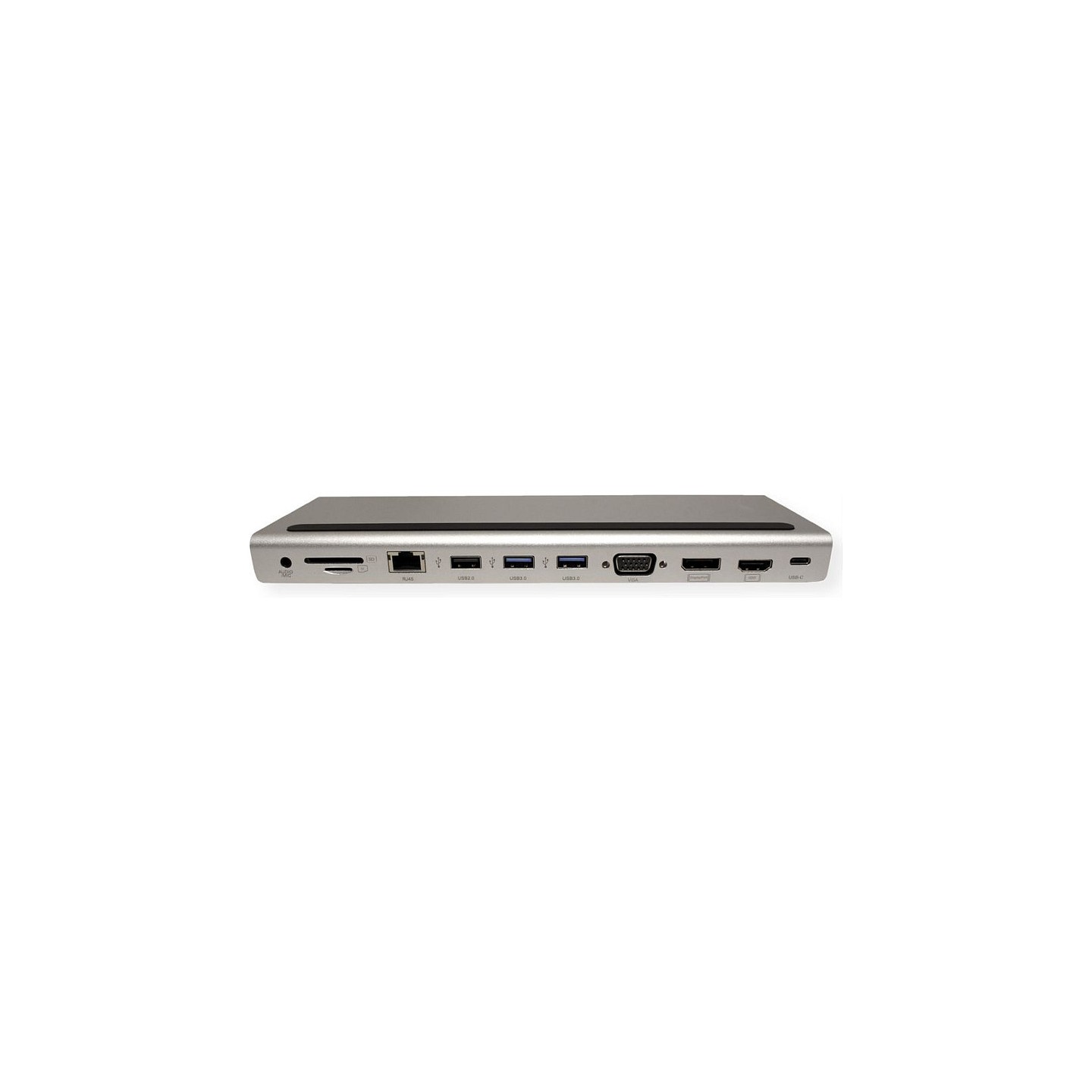 VALUE USB 3.2 Gen 2 Typ C Multiport Docking Station. 4K HDMI DP. VGA. USB. Card Reader. PD. LAN. Audio