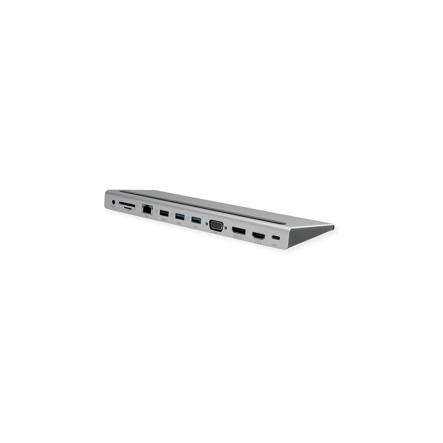 VALUE USB 3.2 Gen 2 Typ C Multiport Docking Station. 4K HDMI DP. VGA. USB. Card Reader. PD. LAN. Audio