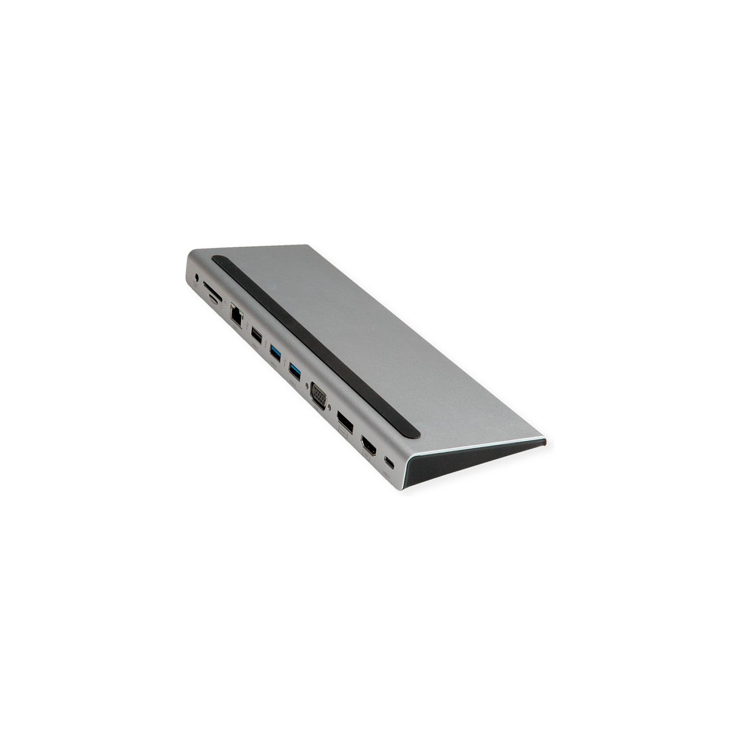 VALUE USB 3.2 Gen 2 Typ C Multiport Docking Station. 4K HDMI DP. VGA. USB. Card Reader. PD. LAN. Audio