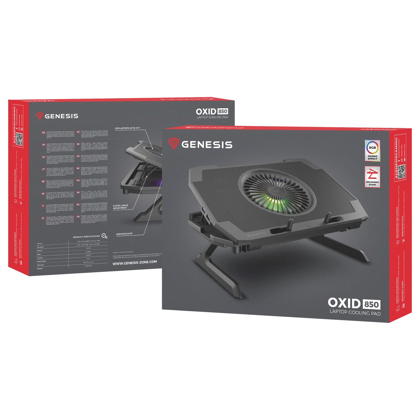Genesis Notebook Kühler OXID 850 (15.6'- 17.3') — Buy in Cyprus with Fast Delivery
