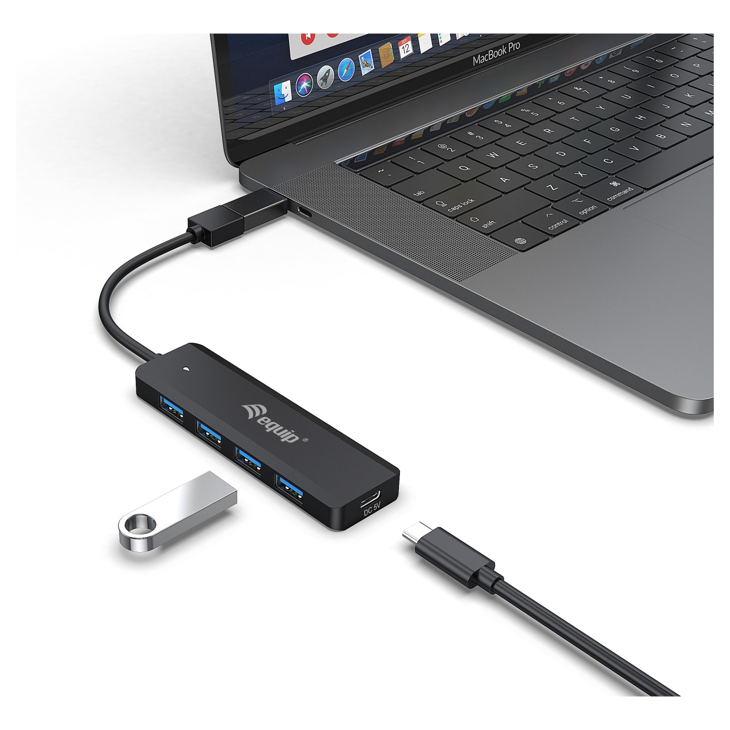 Equip USB-Hub 4-Port 3.2 - to 4x3.0 +USB-C Adp.5Gbps o.Netz.sw — Buy in Cyprus with Fast Delivery