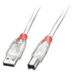 LINDY USB 2.0 Kabel Typ A B transparent M M 2m — Buy in Cyprus with Fast Delivery