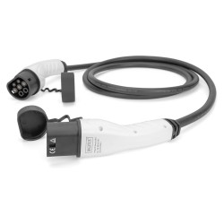 KFZ-Ladekabel für Elektroautos & PHEV - 5 m - Typ 2 auf Typ 2 - Mode 3 - 1-Phasig - 32 A - 7.4 kW - Schwarz