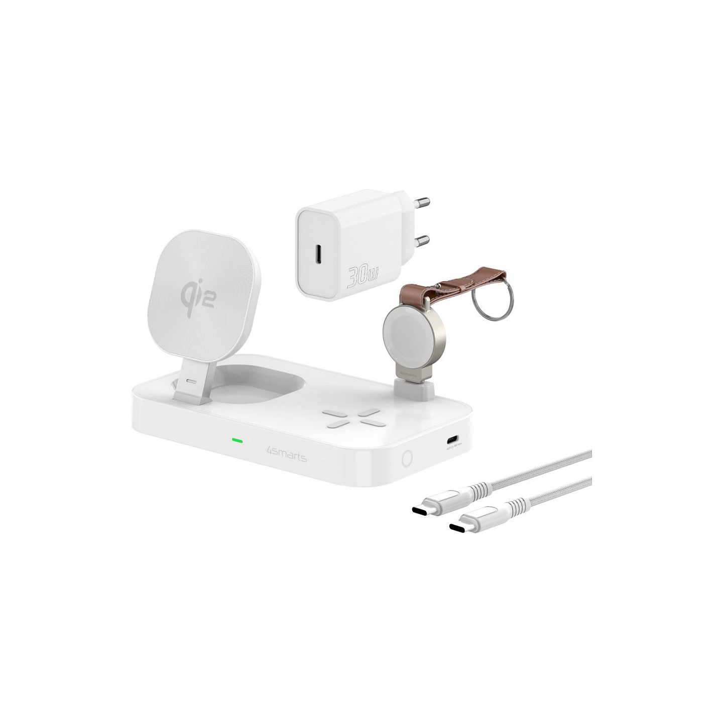 4smarts Qi2 Ladestation Trident + Charger Apple Watch white — Buy in Cyprus with Fast Delivery