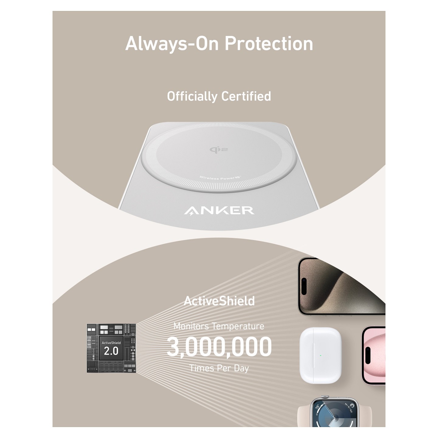 Anker MagGo Wireless Charger 15W 3-in-1 Ladestation — Buy in Cyprus with Fast Delivery